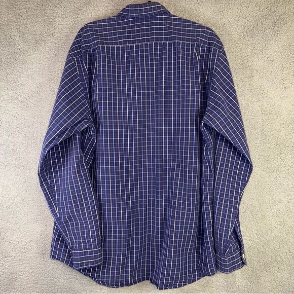 Polo by Ralph Lauren Shirt Westerton Mens Large Blue Plaid Vintage Button Up Off - Picture 5 of 8
